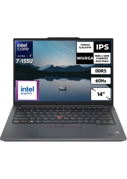 Lenovo Thinkpad E14 G6 Ultra 7-155U 16 GB 256 GB SSD Intel Graphics 14\