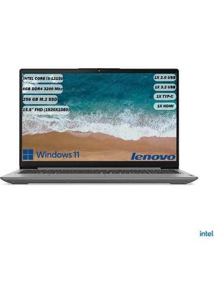 Lenovo Ideapad 3 Intel Core i3-1215U 8 GB 256 GB SSD Integrated Intel UHD Graphics 15.6\
