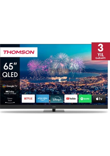 THOMSON 65QG6C14 65" 164 Ekran Uydu Alıcılı 4K Ultra HD Google Smart QLED Plus TV