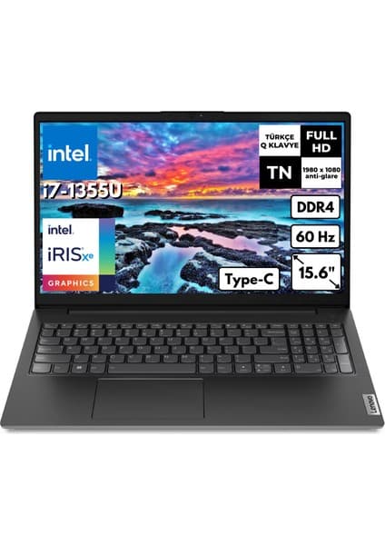 Lenovo V15 G4 Iru I7-1355U 16 GB 1 Tbssd Iris Xe Graphics 15.6'' Fhd Windows 11 Home Notebook 83A100HXTRAT28