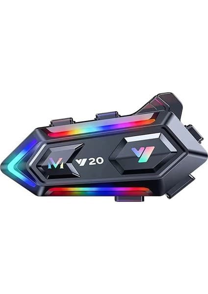 Skygo Y20 Motor Kurye Kask Kulaklık Rgb Modlu Bluetooth Motosiklet Kulaklık 5.3 Bluetooth Interkom