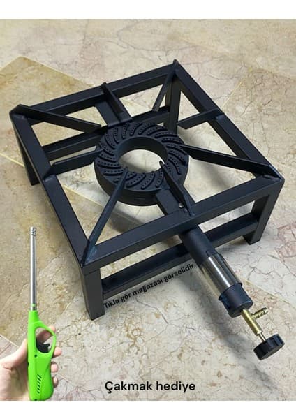 Orgaz Volkan Sanayi Tipi Büyük Boy Profil Tüplü Ocak Kare Canavar Aşçı Ocağı 35X35