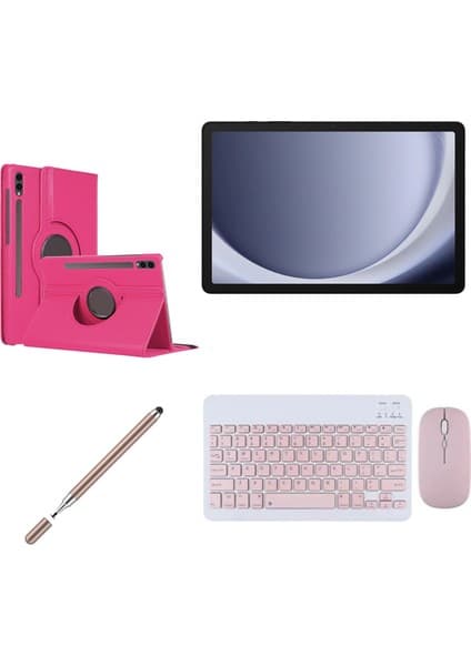 Samsung Galaxy Tab A9+ 11''inch (Plus) 6/128GB Tablet+Gold Kalem+Pembe Kılıf+Pembe Klavye Mouse