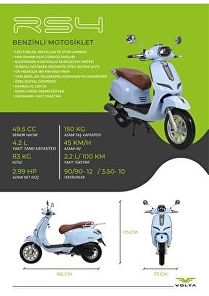 Volta Rs4 50 cc Benzinli Scooter 8