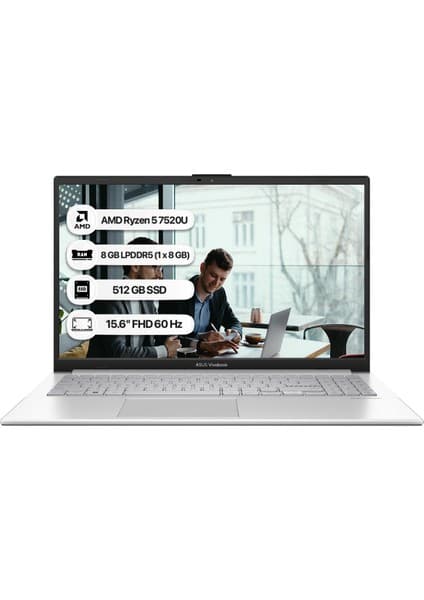 Asus VivoBook Go 15 E1504FA-NJ115 Ryzen5 7520U 8GB 512SSD 15.6\