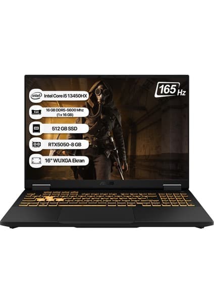 Asus Tuf Gaming F16 FX608JH-RV082 Intel Core I5 13450HX 16GB 512GB SSD RTX5050-8GB 115W Freedos 16\