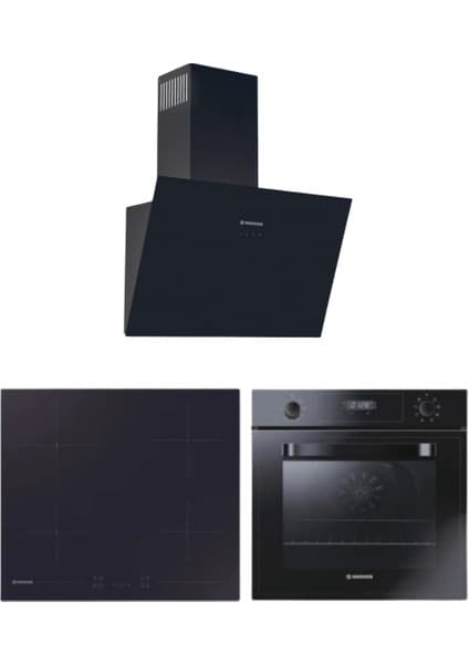 Hoover HOT3051BI/E Siyah Ankastre Set – Yeni Seri Vitroseramik Ocak ve Fanlı Fırın, Çocuk Kilidi, A Enerji Sınıfı