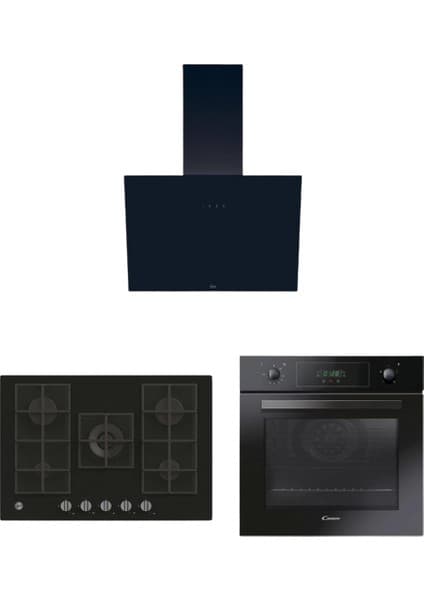 Hoover Allegra Siyah Ankastre Set ( FCP405N/E + HVG74K3B 75 cm Siyah Ocak + HDG6C1GBTK )