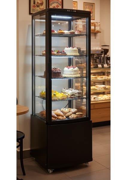 By Kitchen 235L Dikey Soğuk Teşhir ve Pasta Dolabı - Beyaz