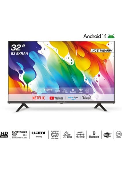Mediastar 32" 82 Ekran HD Ready Android LED TV