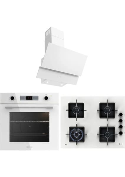 Ukinox Smart Serisi Beyaz Ankastre Set (SMART8801-ARES65-AZTEC60)