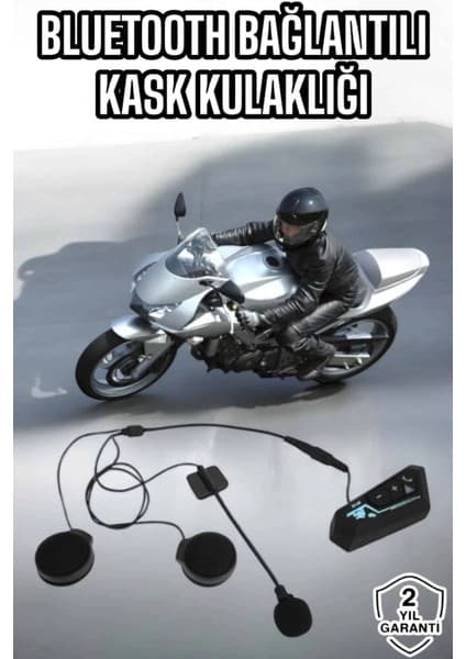VeraGlobe Kask Kulaklığı Motosiklet Intercom Interkom Dinleme Konuşma Özellikli Su Geçirmez