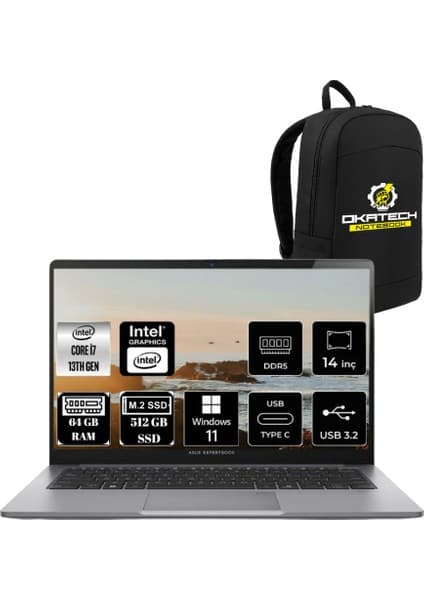 Expertbook P1 Intelcore I7 13620H 64GB 512GB SSD 14\