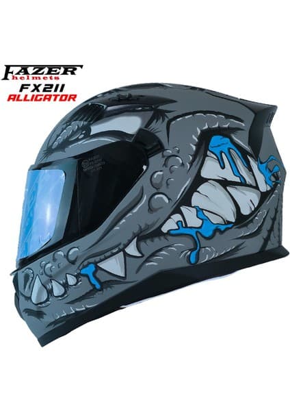 ArWears Forza Fx Alligator Full Face ( Kapalı ) Güneş Vizörlü ( Gözlüklü ) Motorsiklet Kaskı