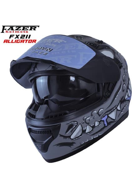 ArWears Forza Fx Alligator Full Face ( Kapalı ) Güneş Vizörlü ( Gözlüklü ) Motorsiklet Kaskı 8