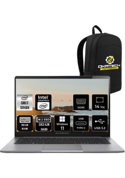 Expertbook P1 Intelcore I7 13620H 16GB 512GB SSD 14\