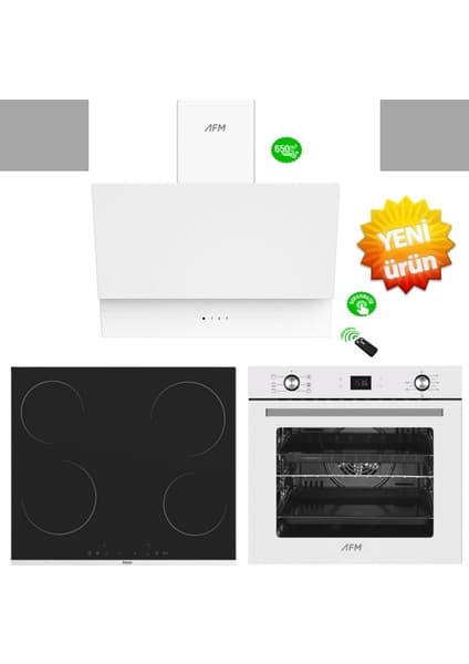 Ferre Afm Tech Mirea Vitroseramik Elektrikli Kumandalı Ankastre Set ( Ferre MS261 + FM7701 + FM3201 )