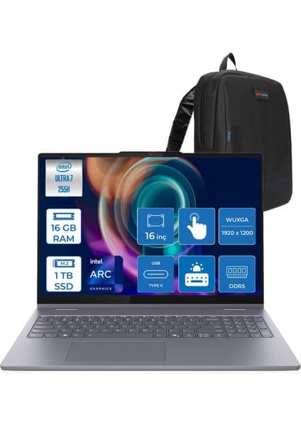 Lenovo Ideapad 5 2-In-1 16AIL10 Intel Core Ultra 7 255H Aı 16GB 1tb SSD 16\