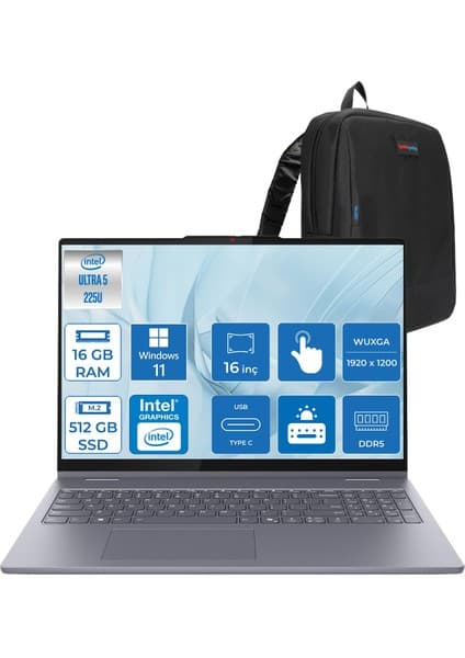 Lenovo Ideapad 5 2-In-1 16AIL10 Intel Core Ultra 5 225U Aı 16GB 512GB SSD 16\