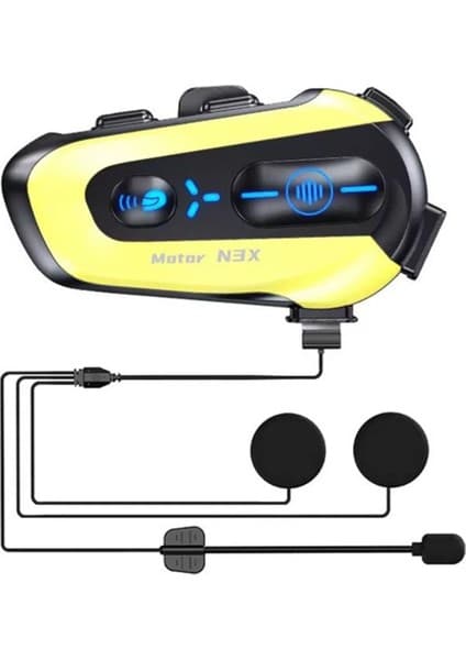 Eco Lounge N3X Rgb Işıklı Intercom 3 Kişi Bağlantılı 1000MAH Motosiklet Bluetooth Kulaklık Seti