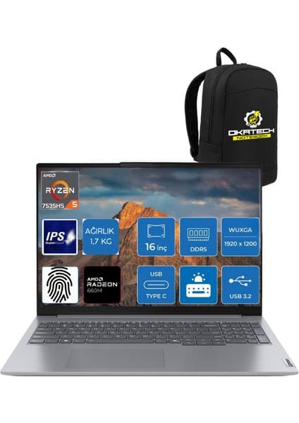 Thinkbook Ryzen 5 - 7535H 24 GB 512 GB 16\