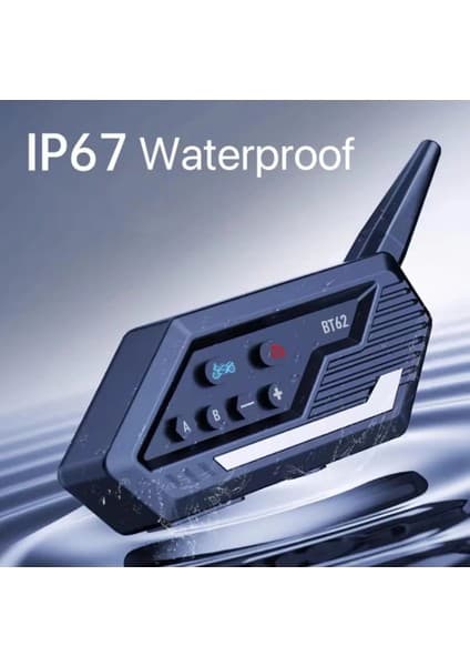 AyrStore BT62 Motosiklet Kask Kulaklığı Bluetooth Intercom 2 Intercom Bağlantılı