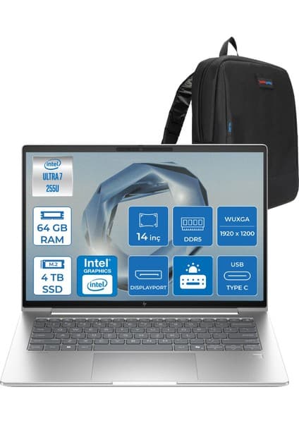 Hp Elitebook 6 G1I Intel® Core Ultra 7 255U 64GB Ddr5 4tb SSD 14\