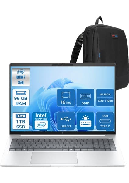 Hp Elitebook 8 G1I Intel® Core Ultra 7 255U 96GB Ddr5 1tb SSD 16\