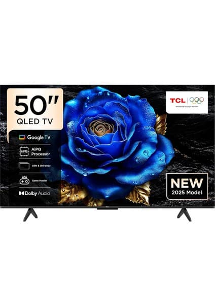 TCL 50T6C 50" 127 Ekran Uydu Alıcılı 4K Ultra HD Google QLED TV