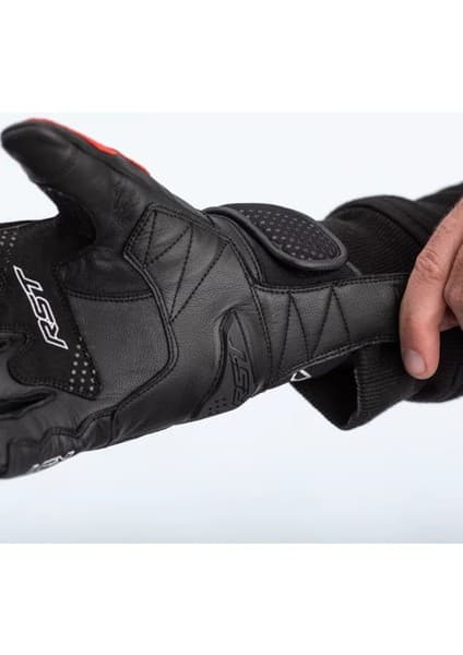 RST Freestyle 2 Ce Deri Motosiklet Eldiveni Siyah Beyaz 7