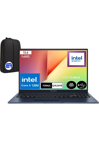 Asus Vivobook 15 X1504VA-NJ3665EP1 Intel Core 5 120U 12GB Ram 512GB SSD WIN11 Pro 15.6\
