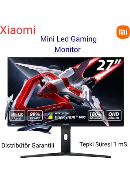 Xiaomi G Pro 27I P27QBA-RGPGL 27" 1 Ms 2k Pivot IPS 180 Hz Oyuncu Monitörü+Dısplayport Kablo Hediye