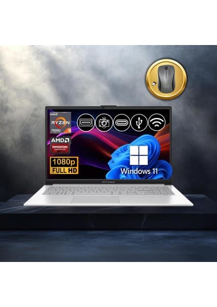 Asus Vivobook Go 15 RYZEN5-7520U 8gb 1tb Nvme SSD E1504FA-BQ1741 ATL22 15.6\