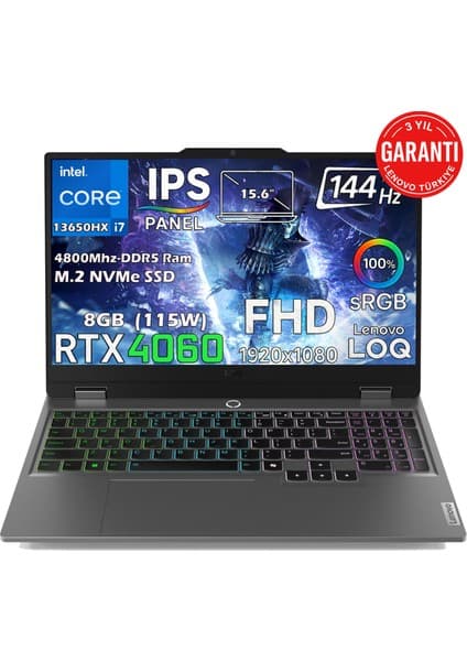Lenovo LOQ 15IRX9 Intel Core i7 13650HX 64GB 1TB SSD RTX 4060 (115W) 15.6\