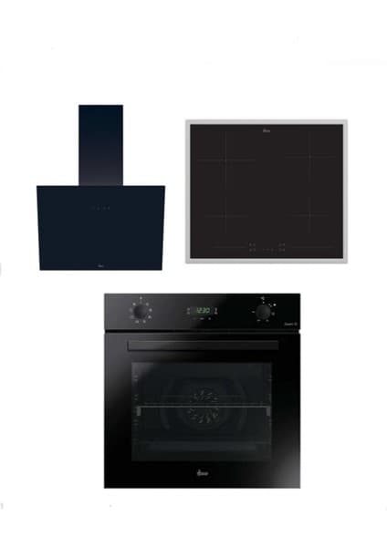 Hoover 3'lü Ankastre Set Çerçeveli Elektrikli Ocak - Siyah (HO3158B FIRIN-HH64FC OCAK-HDG6C1GBTK Dav.)