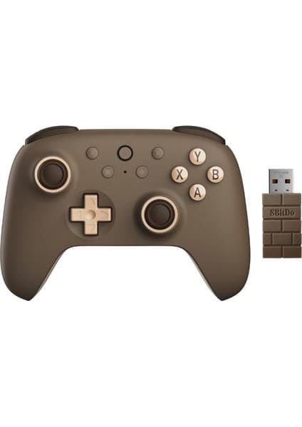 8bitdo Ultimate 2c Kablosuz 2.4g Oyun Kolu Pc Android Hall Effect Joystick Brownie Kahverengi