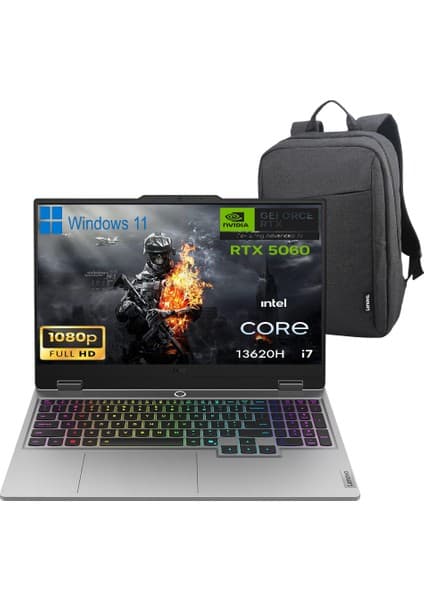 Lenovo Loq 15IRX10 83JE00ETTR P2 I7-13650HX 16GB Ddr5 512GB SSD RTX5060-8GB 15.6\