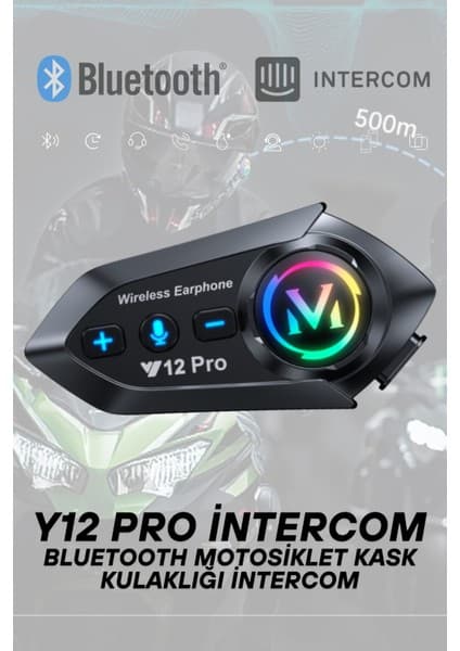 Howear Y12 Pro Intercom Bluetooth Motosiklet Kask Kulaklığı