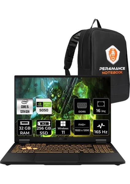 Asus Tuf Gaming F16 Intel Core I5 13450HX 32GB 256GB SSD RTX5050/8GB 115W 16\