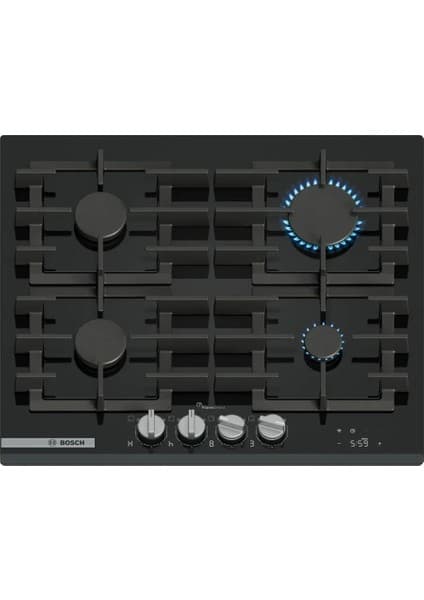 Bosch PRP6A6H40 Ocak Ankastre Gazlı Sert Cam Siyah