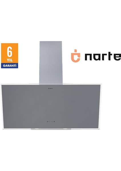 Narte -H20190S 90CM Gri Cam Eğimli Davlumbaz - 6 Yıl Garantili