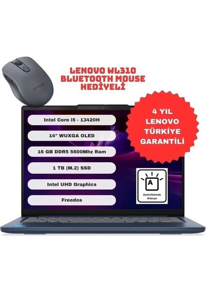 Lenovo Ideapad Slim 5 Intel Core i5 13420H 16GB 1TB SSD Freedos 14\