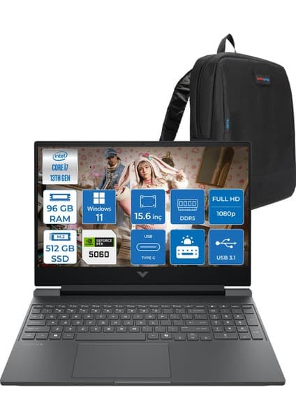 Hp Victus Gaming Intel® Core™ I7-13620H 96GB Ddr5 512GB SSD Rtx™ 5060/8GB Gddr7 15.6\