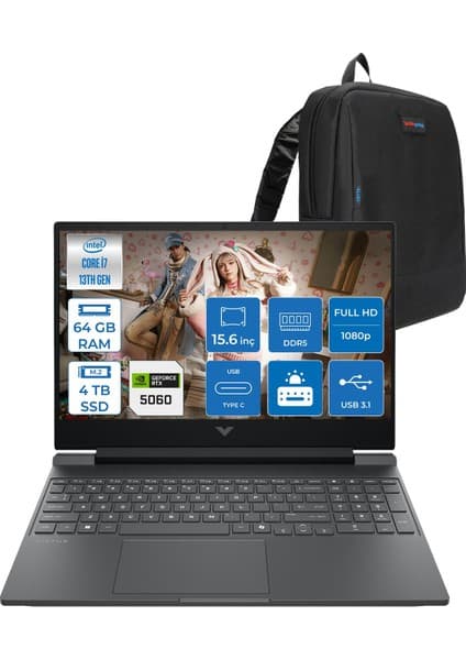 Hp Victus Gaming Intel® Core™ I7-13620H 64GB Ddr5 4tb SSD Rtx™ 5060/8GB Gddr7 15.6\