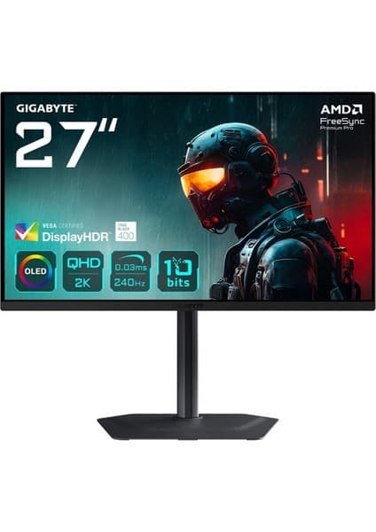 Gigabyte MO27Q2 27″ 240Hz 0.03MS HDMI Displayport OLED Freesync 2k Gaming Monitör