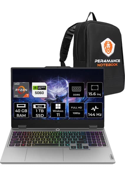 Lenovo Loq Amd Ryzen 7 250 40GB 1tb SSD RTX5060/8GB 100W 15.6\