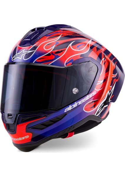 Alpinestars Supertech R10 Carbon Flyte Spor Motosiklet Kaskı Kırmızı Siyah 6