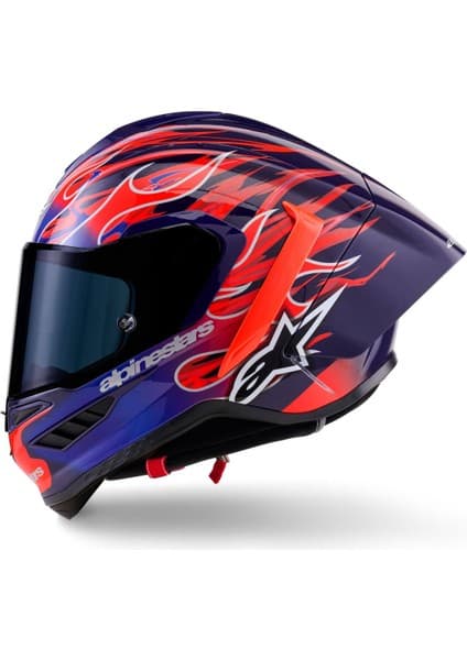 Alpinestars Supertech R10 Carbon Flyte Spor Motosiklet Kaskı Kırmızı Siyah 8