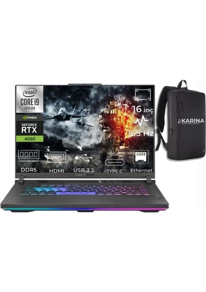 Asus Rog Strix G16 I9-14900HX G614JVR-N3243-57 64GB 1tb RTX4060 8gb W11PRO 16\