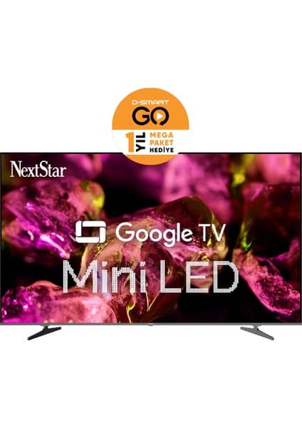 Nextstar YE-75IDWG11 75'' 190 Ekran Uydu Alıcılı 4K Ultra HD Google MiniLED TV